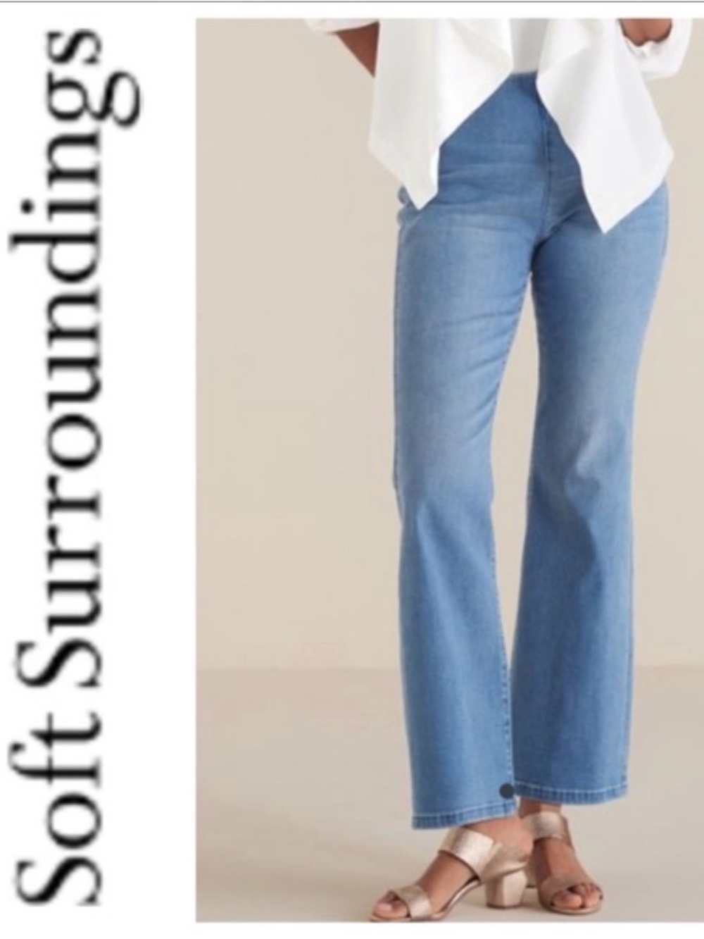 Soft Surroundings Bootcut Jeans Womens 2XL Pull On Supremely Soft High Rise